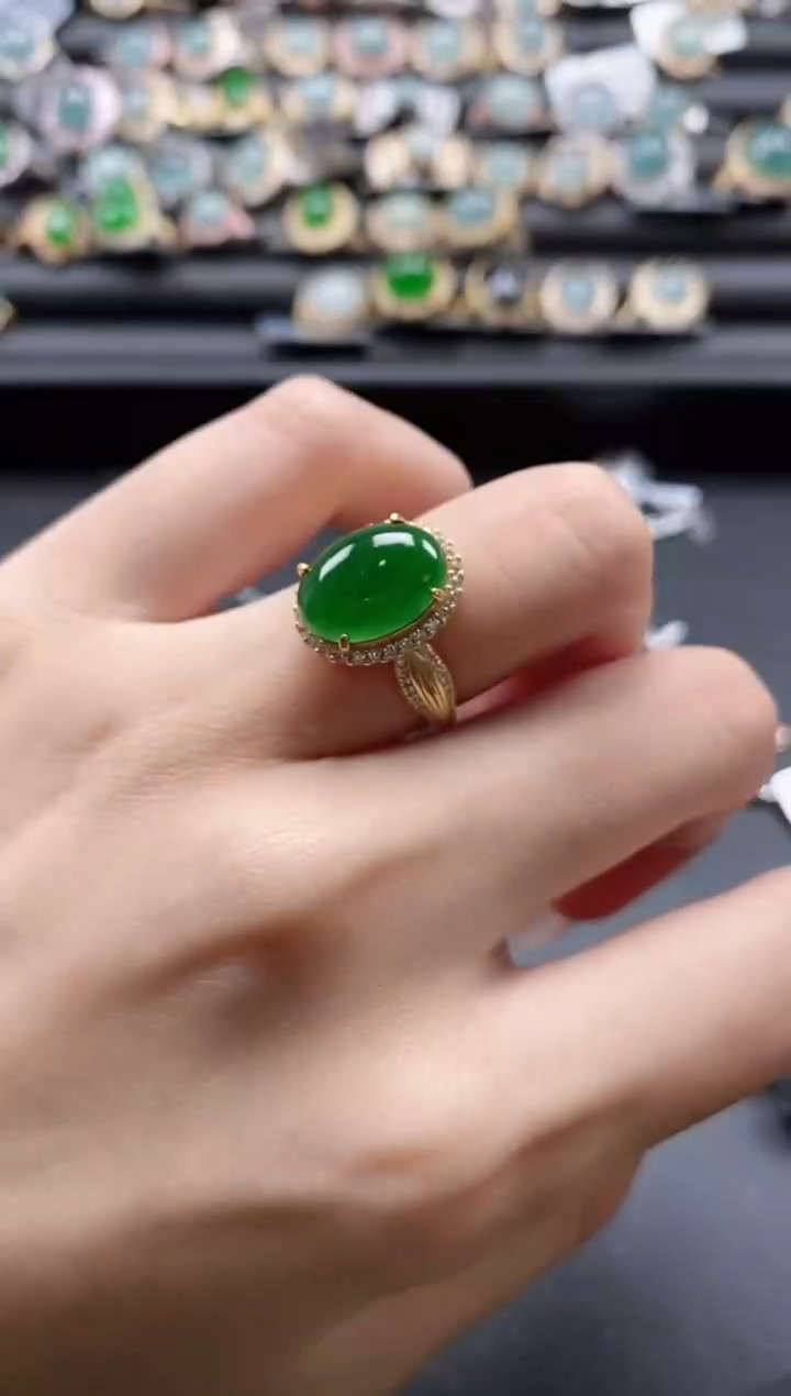【闪购商品】翡翠戒指银S925镶嵌51511
