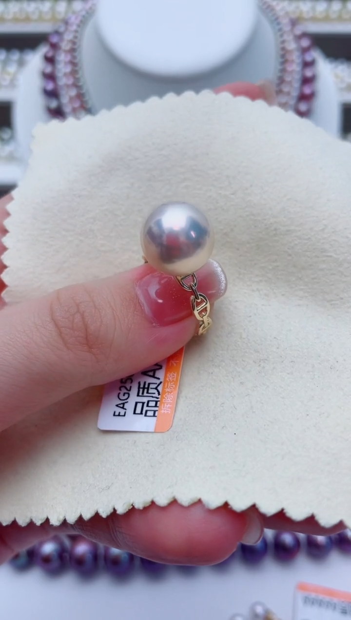 淡水珍珠戒指银S925镶嵌W17