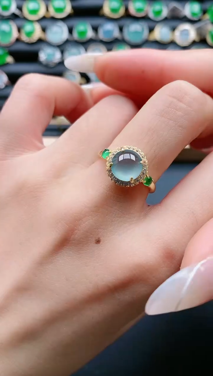 【闪购商品】翡翠戒指银S925镶嵌111111