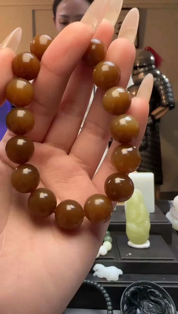 【闪购商品】和田玉糖圆珠未镶嵌手串