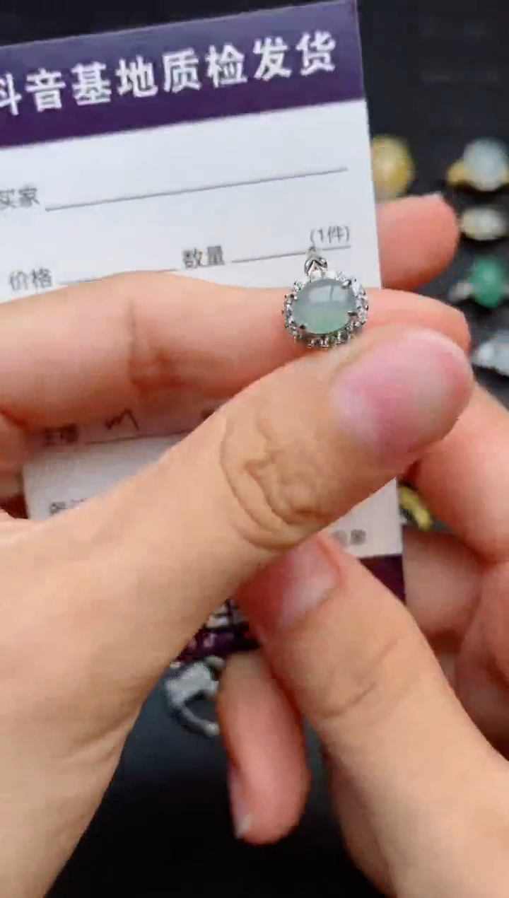 银S925镶嵌戒指翡翠1