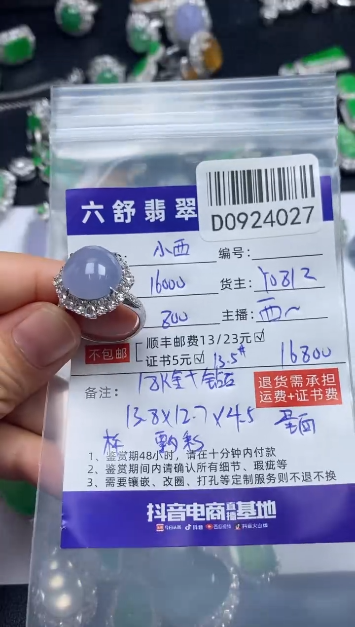 吊坠(不含链)18K金镶嵌翡翠小**?D0924027