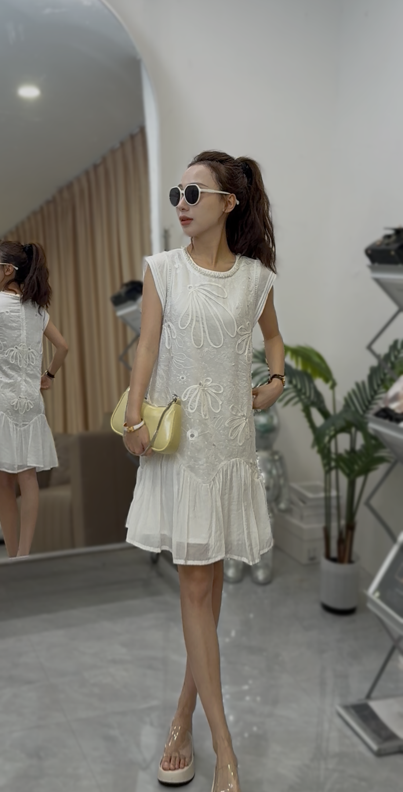 思小个子女装【法式重工花纹设计感小众不撞款连衣裙】#25L0722