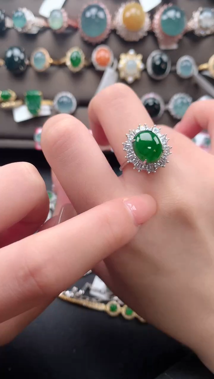 【闪购商品】翡翠戒指银S925镶嵌561241