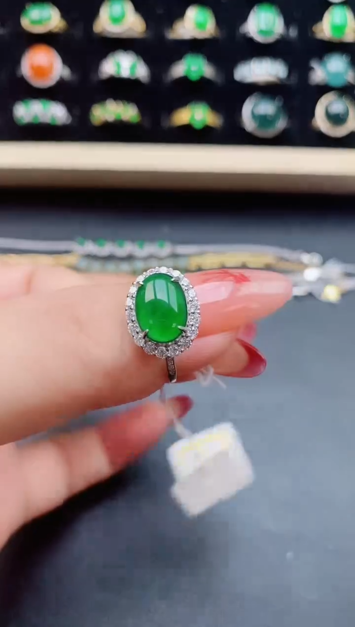 【闪购商品】翡翠戒指银S925镶嵌80805