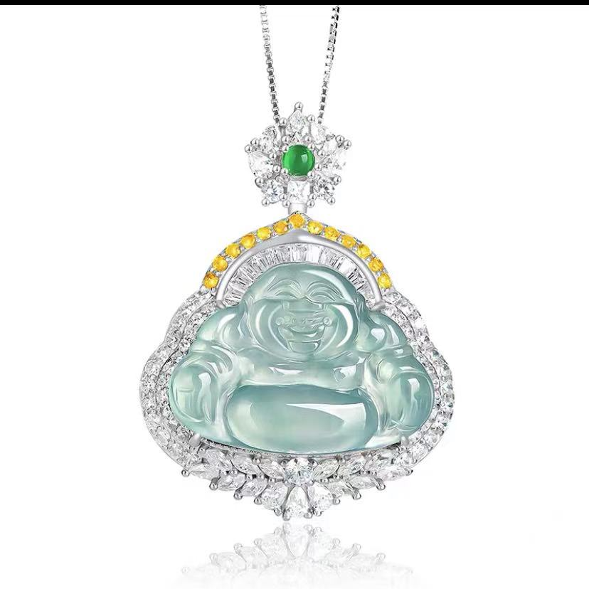 经典百搭气质时尚天然翡翠笑面佛吊坠