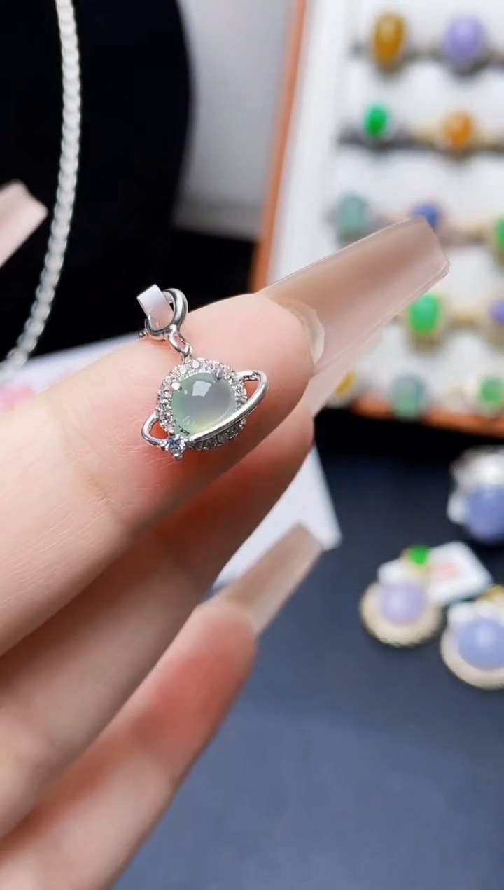 银S925镶嵌戒指翡翠0446