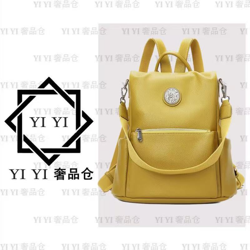 FIMKA时尚潮流黄色荔枝纹时尚双肩背包