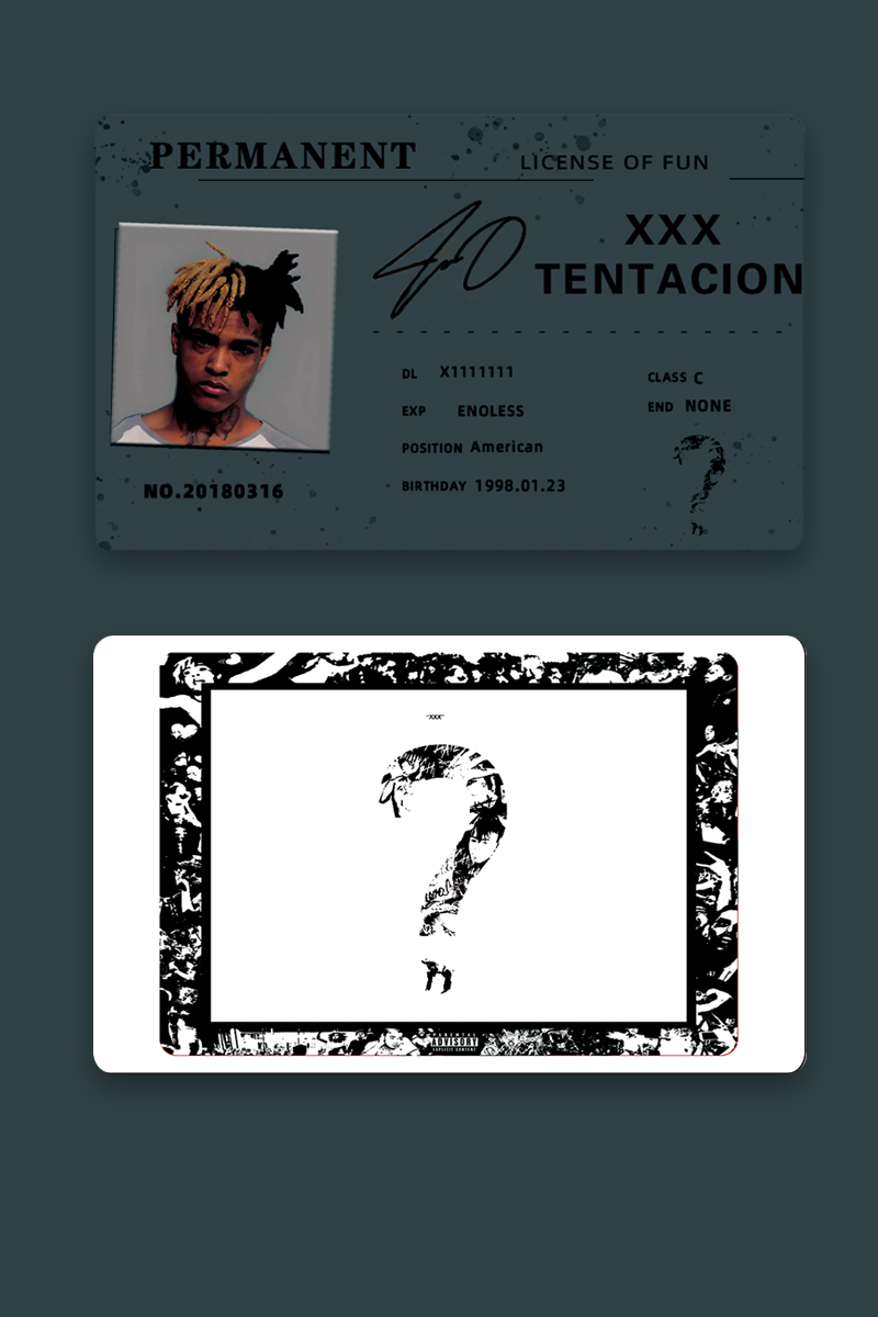 XXXX-tentacion音乐歌手卡证NFC功能卡触碰播放音乐礼物卡片