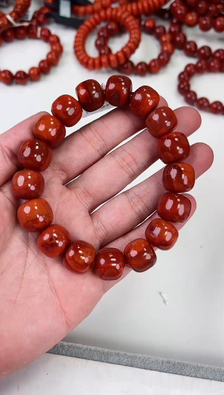 【闪购商品】南红玛瑙瓦西老型手串15+未镶嵌一个/条