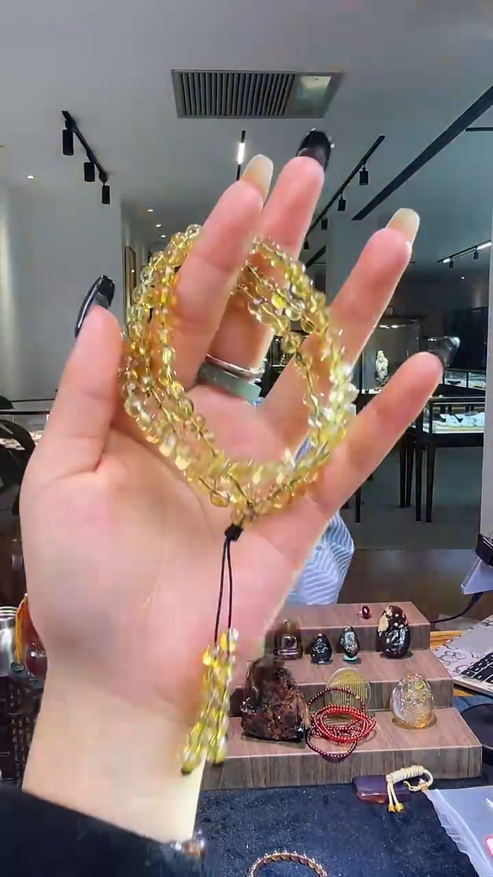 琥珀颈饰未镶嵌缅甸琥珀随型108