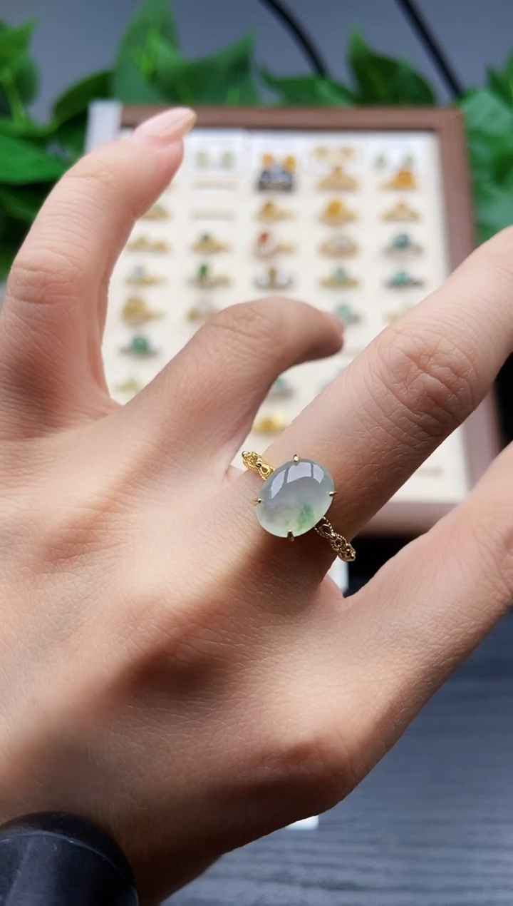 银S925镶嵌戒指翡翠12