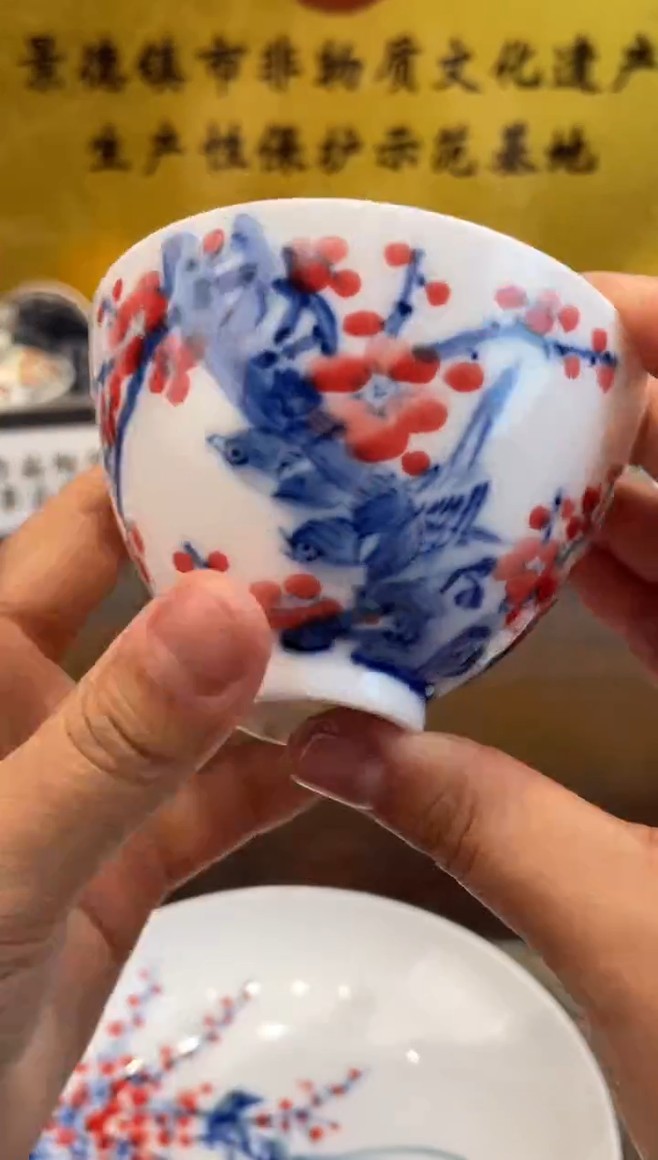 杯子瓷景德镇源头工厂生产，手工手绘