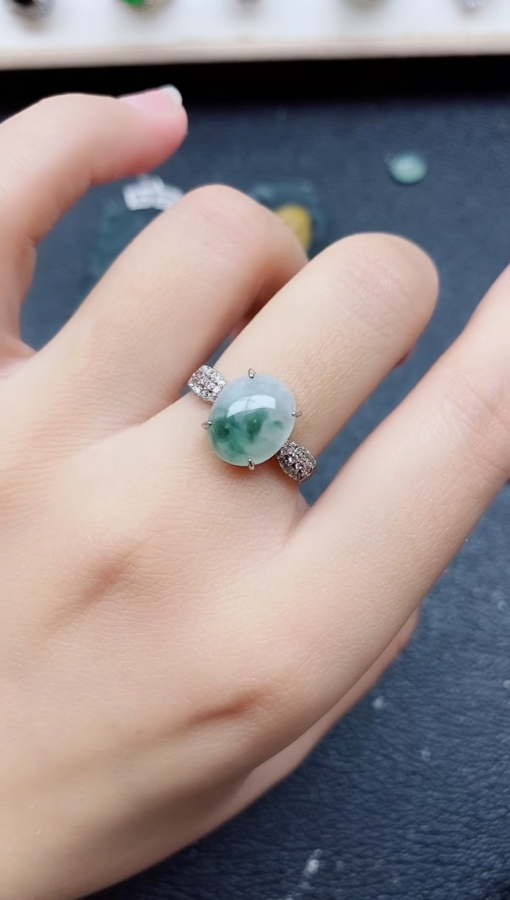 【闪购商品】翡翠戒指银S925镶嵌11111