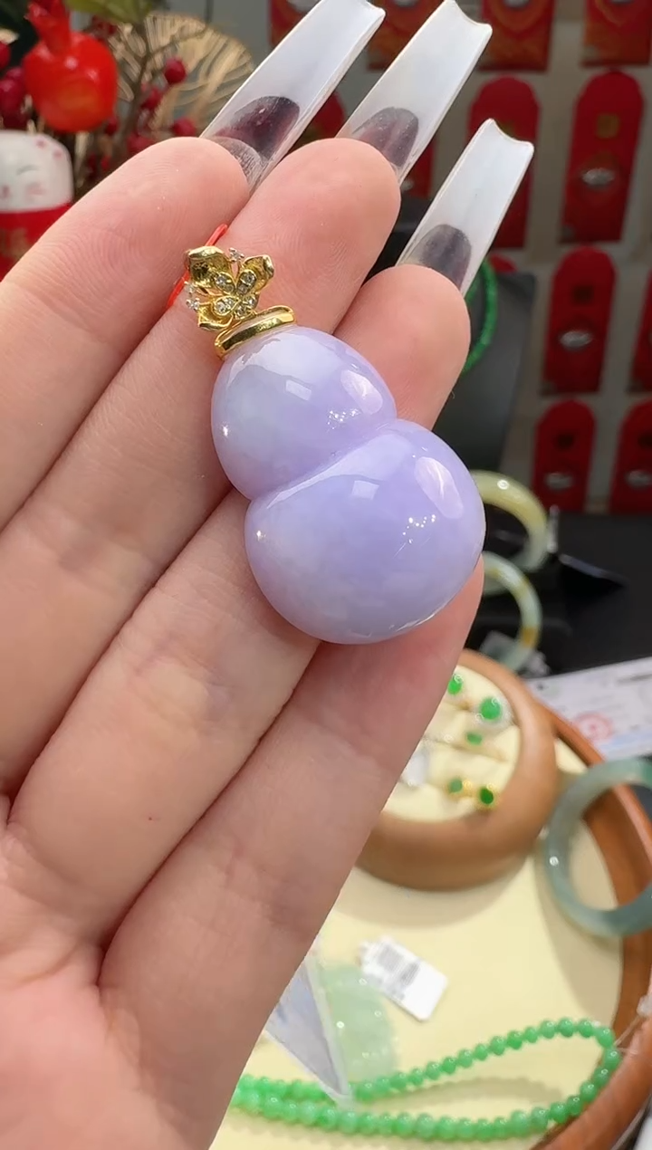 【闪购商品】翡翠颈饰18K金镶嵌挂件