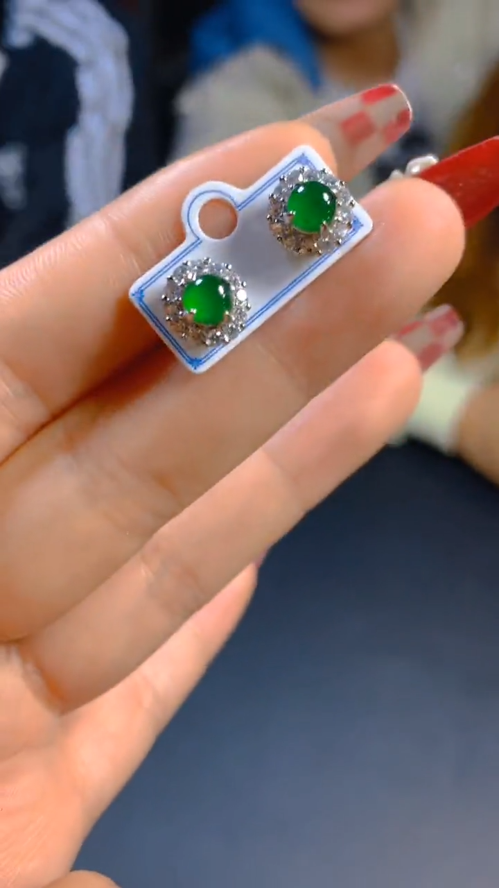 【闪购商品】翡翠耳饰未镶嵌0447817947多样性发一