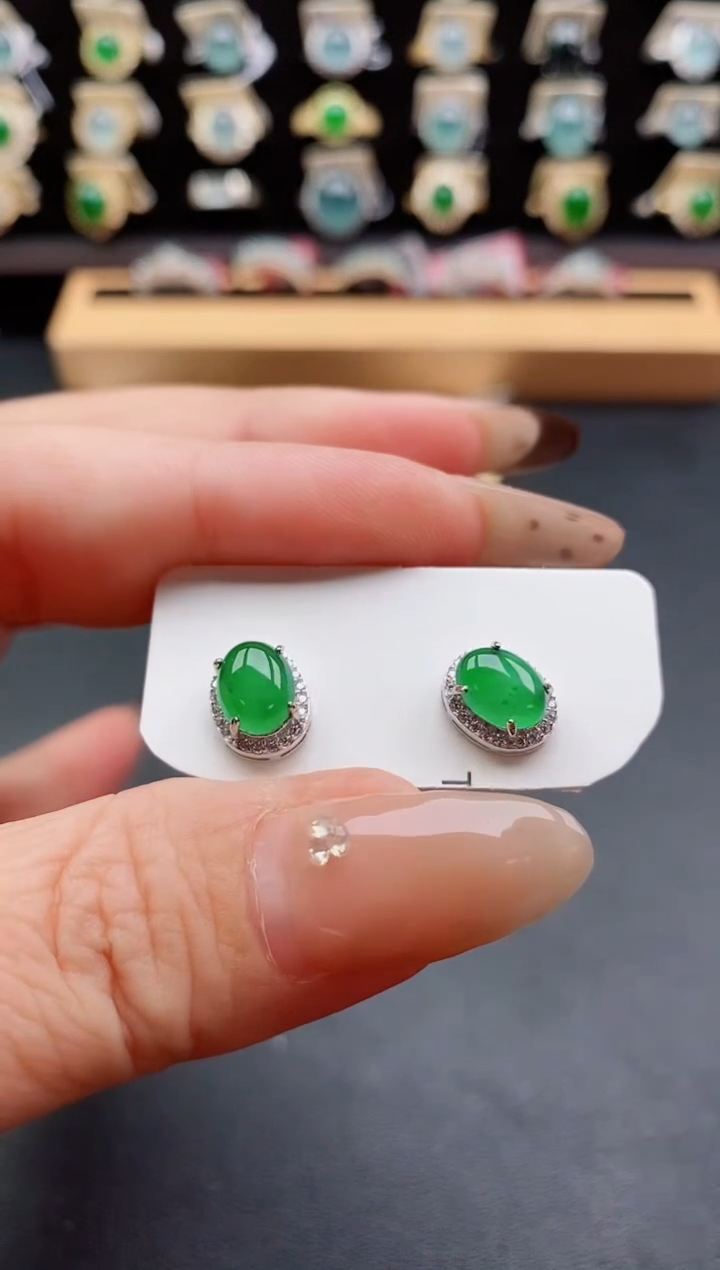 银S925镶嵌戒指翡翠1