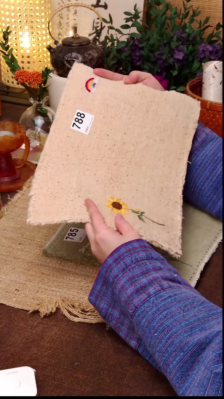 ~*~ Cici手作刺子绣柿染壶垫杯垫788