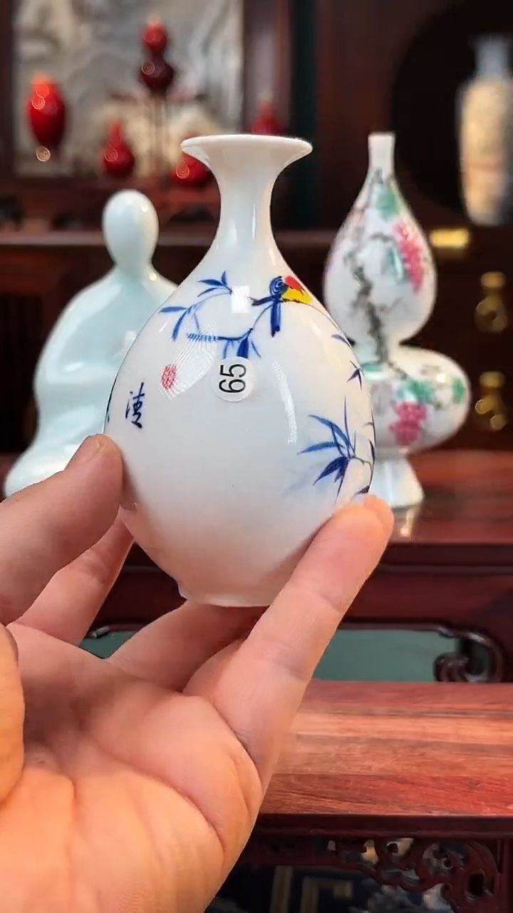 【闪购商品】摆件釉下五彩纯手工手绘原创瓷器
