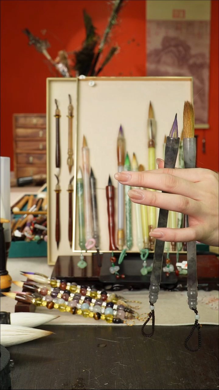 178号闪孤品高货毛笔链接 清水试笔 蘸墨不退