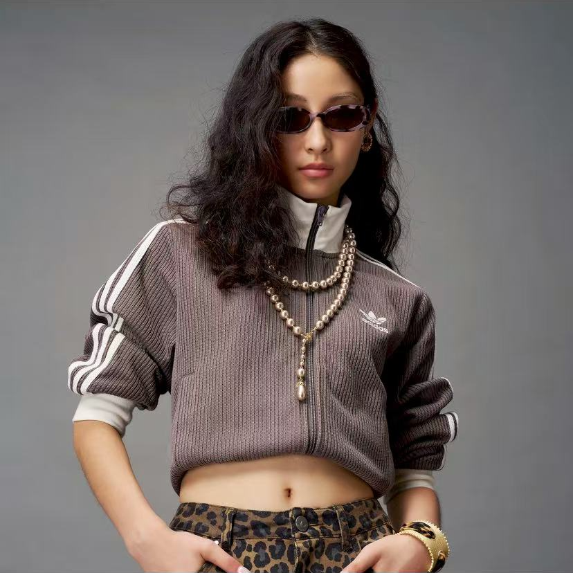 【宜家AD】阿迪达斯三叶草女子针织运动休闲宽松夹克外套KC2650