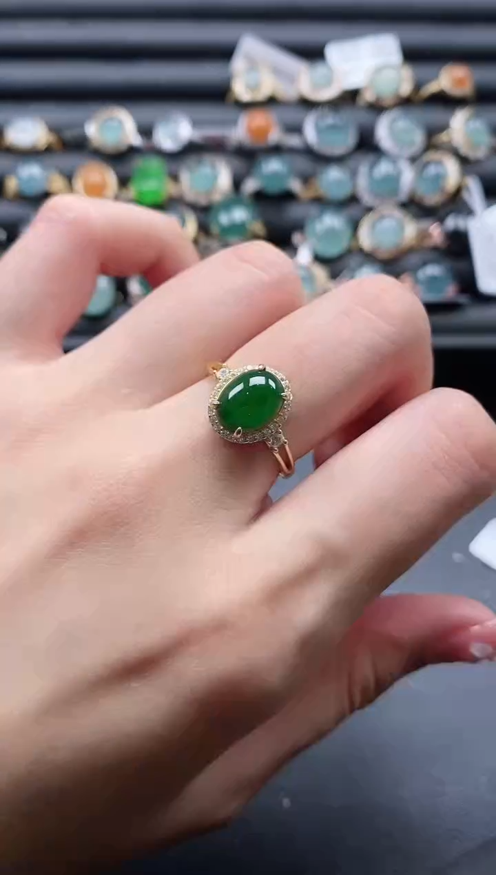 【闪购商品】翡翠戒指银S925镶嵌11111