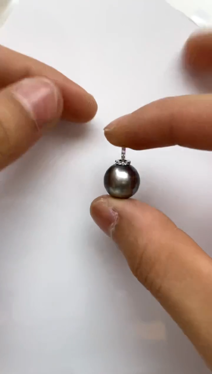 颈饰18K金镶嵌海水珍珠12-13