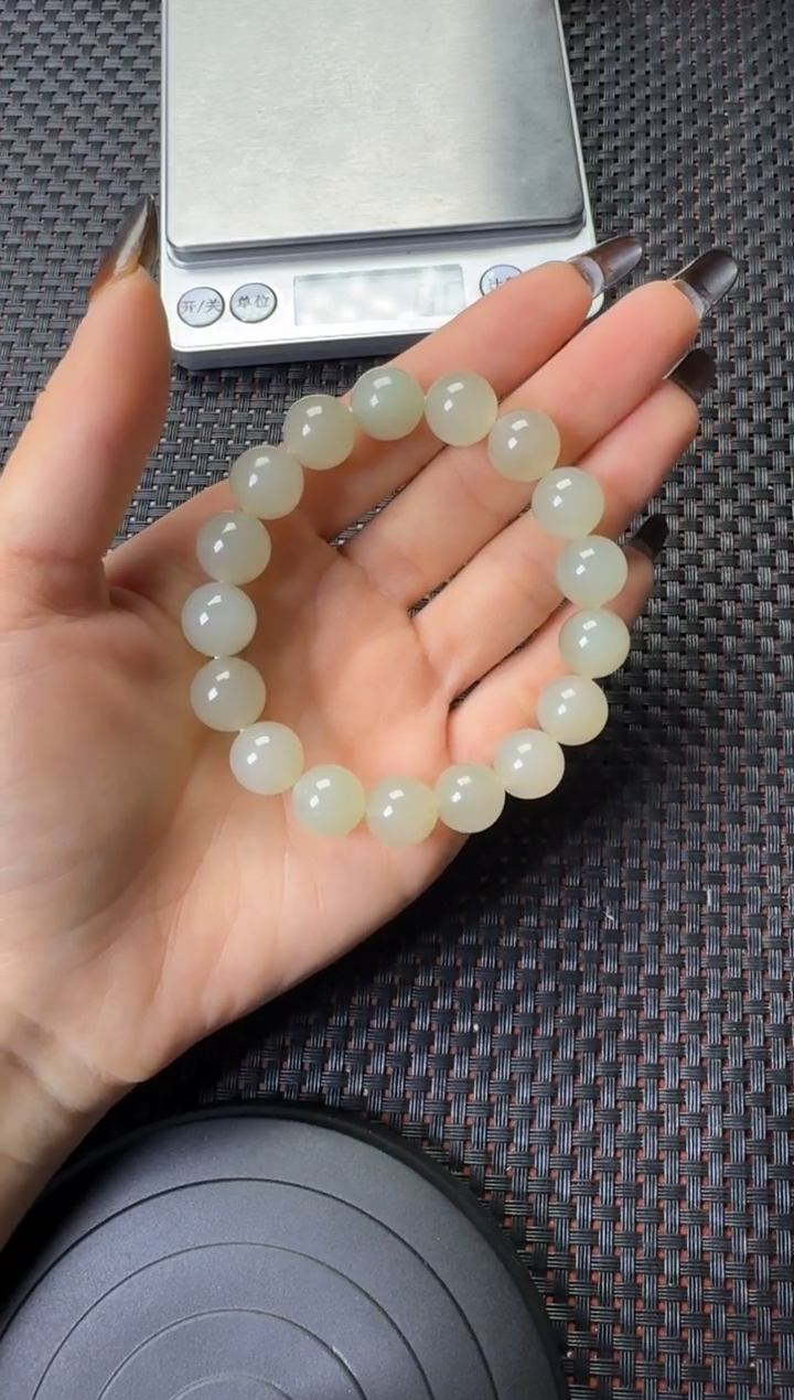 未镶嵌手串和田玉且末近矿卡10手串