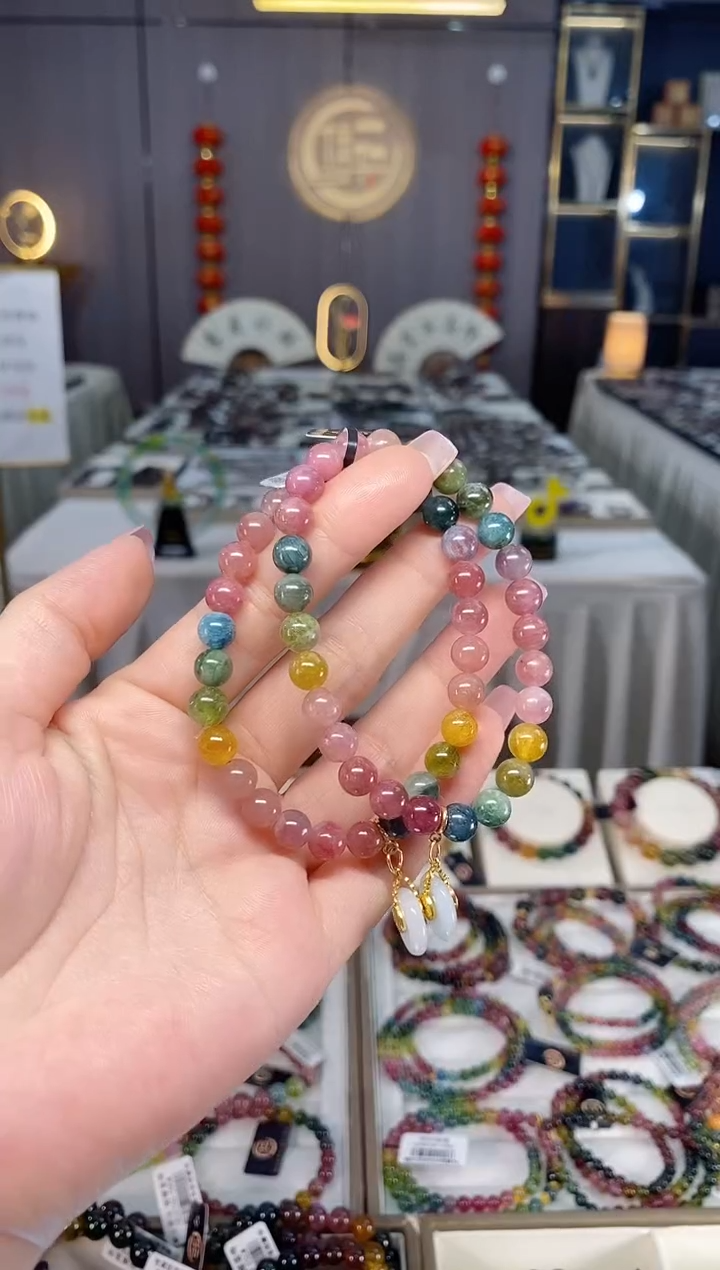 未镶嵌老矿碧玺单圈手串7mm+碧玺多样性发货一条hon