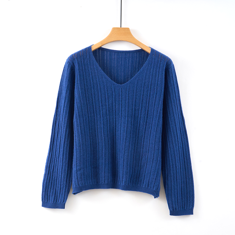 东达蒙古王【100山羊绒】新款秋冬V领百搭宽松纯色羊绒衫-DMW5762T