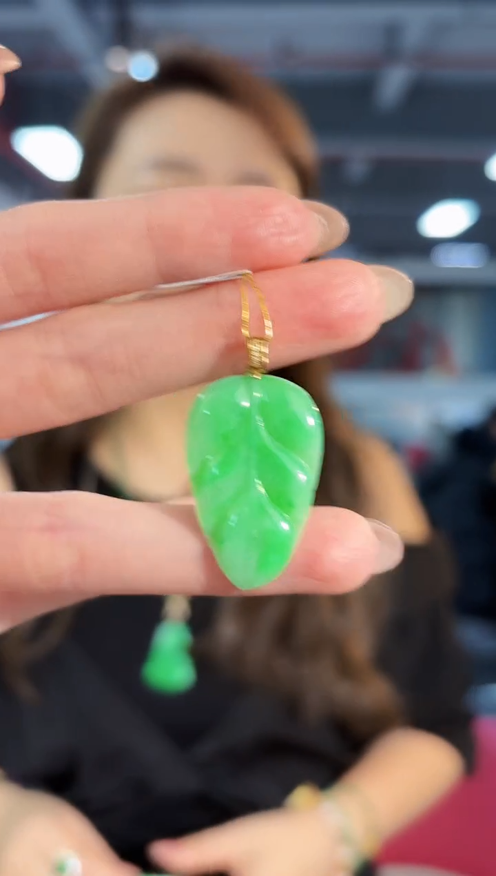 【闪购商品】翡翠颈饰18K金镶嵌缅料A货/支持复检/一件