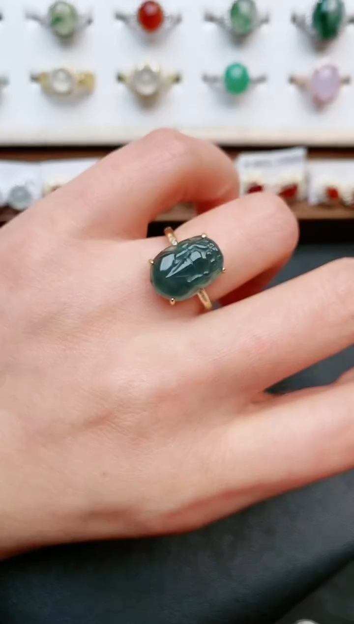 【闪购商品】翡翠戒指银S925镶嵌0000