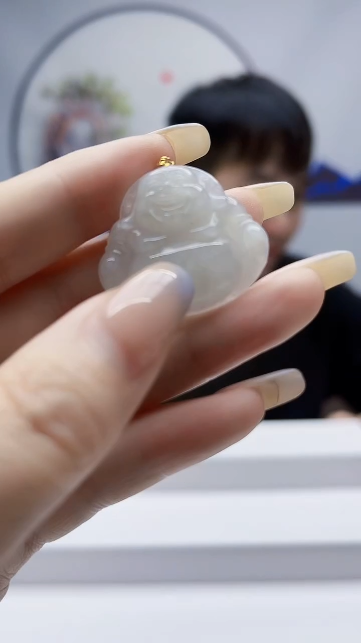 颈饰18K金镶嵌翡翠jj-挂件5