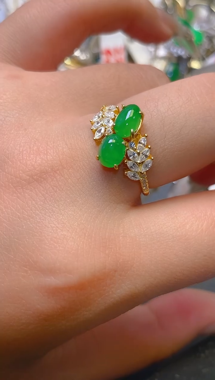 【闪购商品】翡翠耳饰银S925镶嵌天然A货翡翠1