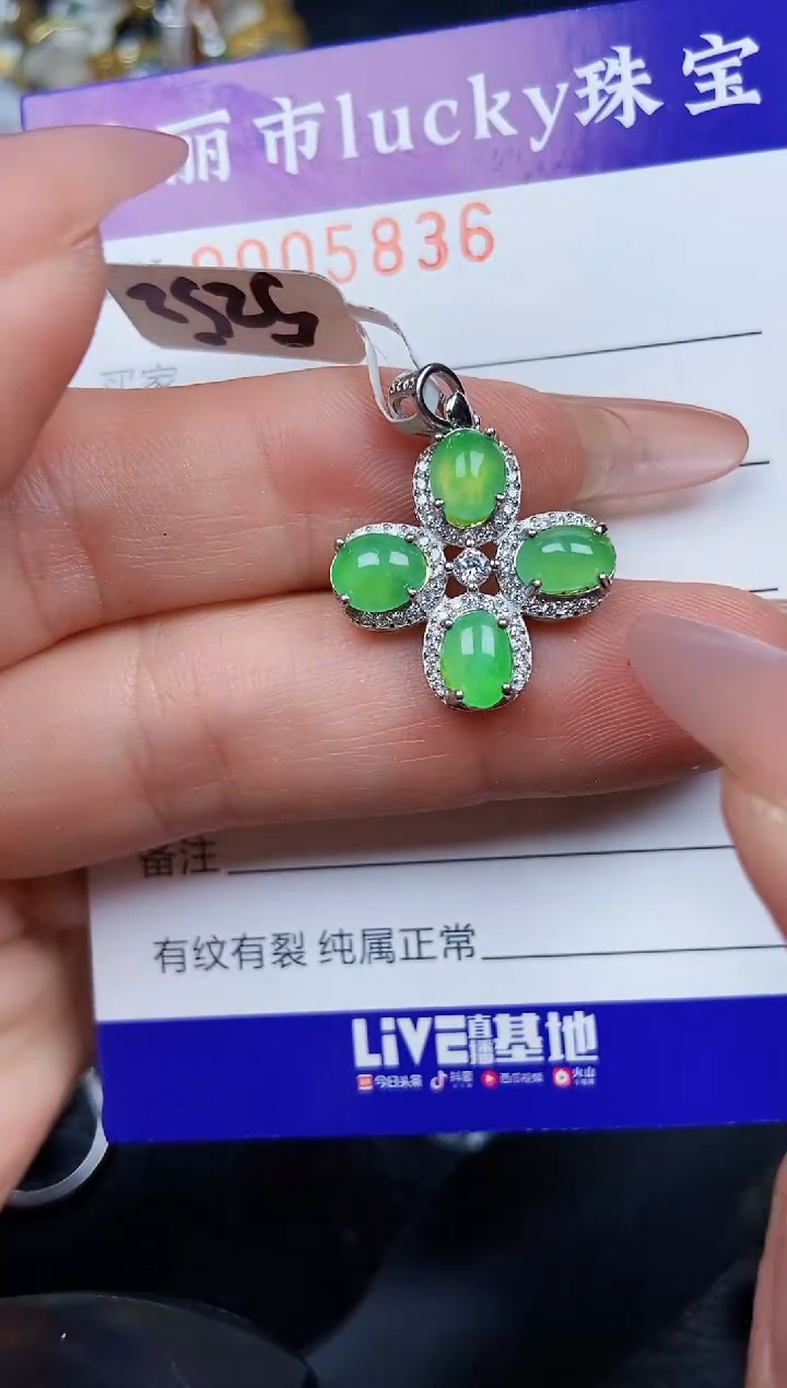 翡翠银S925镶嵌颈饰5863