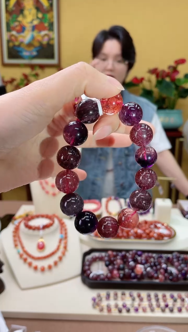 【闪购商品】水晶手串未镶嵌1/15mm黑加仑