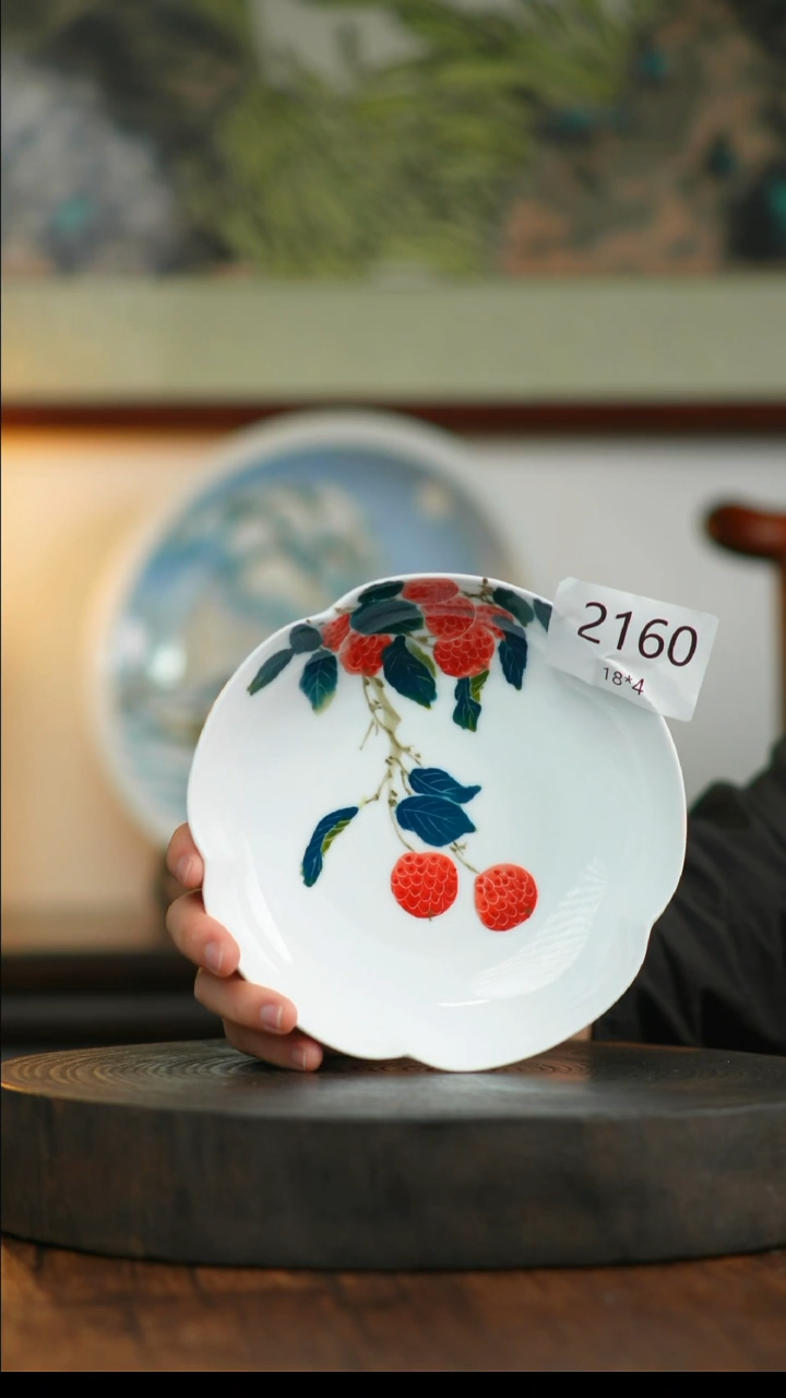 盘景德镇釉下五彩手绘餐具2160