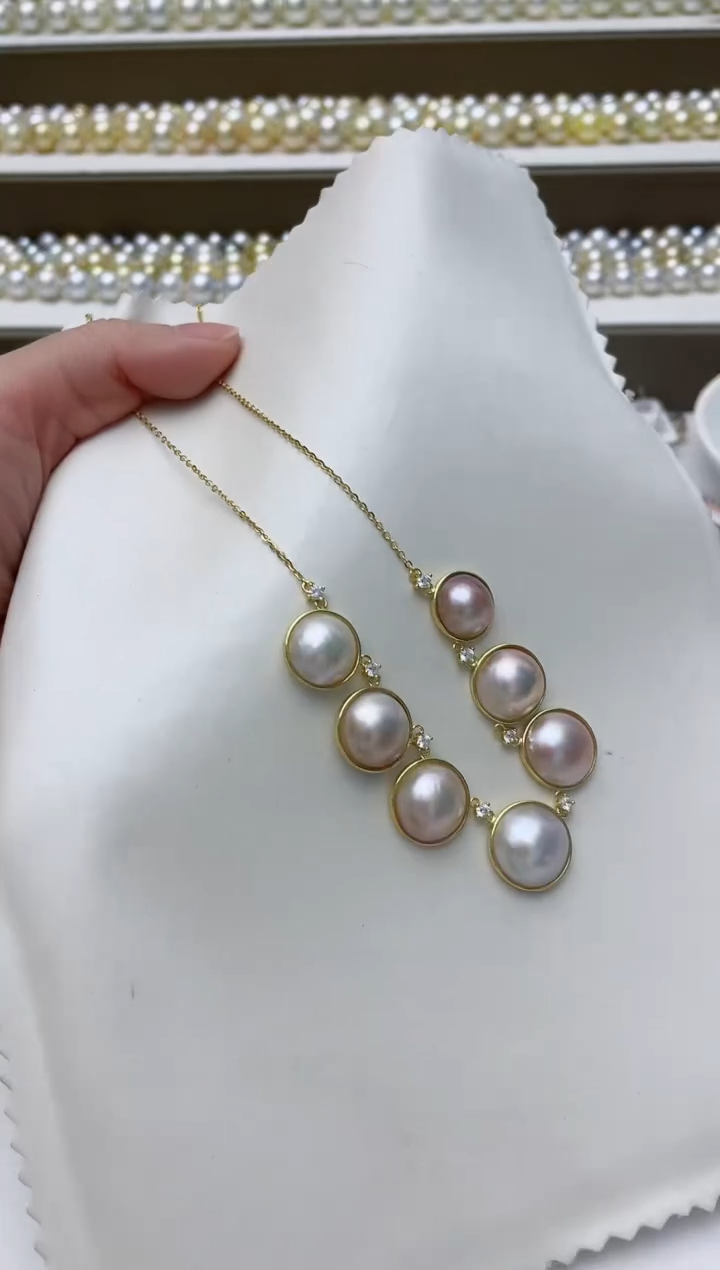 【闪购商品】拼合珍珠（马贝珠）颈饰未镶嵌A16