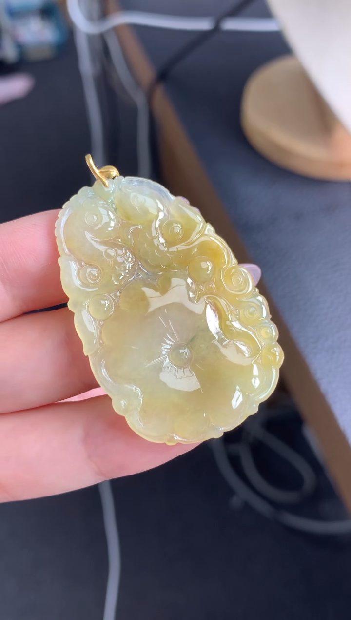 【闪购商品】翡翠颈饰18K金镶嵌48小时鉴赏期