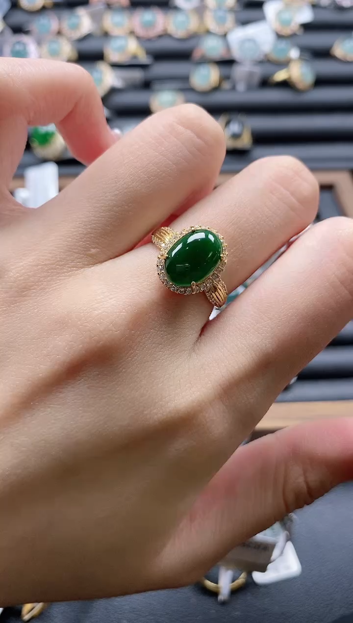 【闪购商品】翡翠戒指银S925镶嵌5111