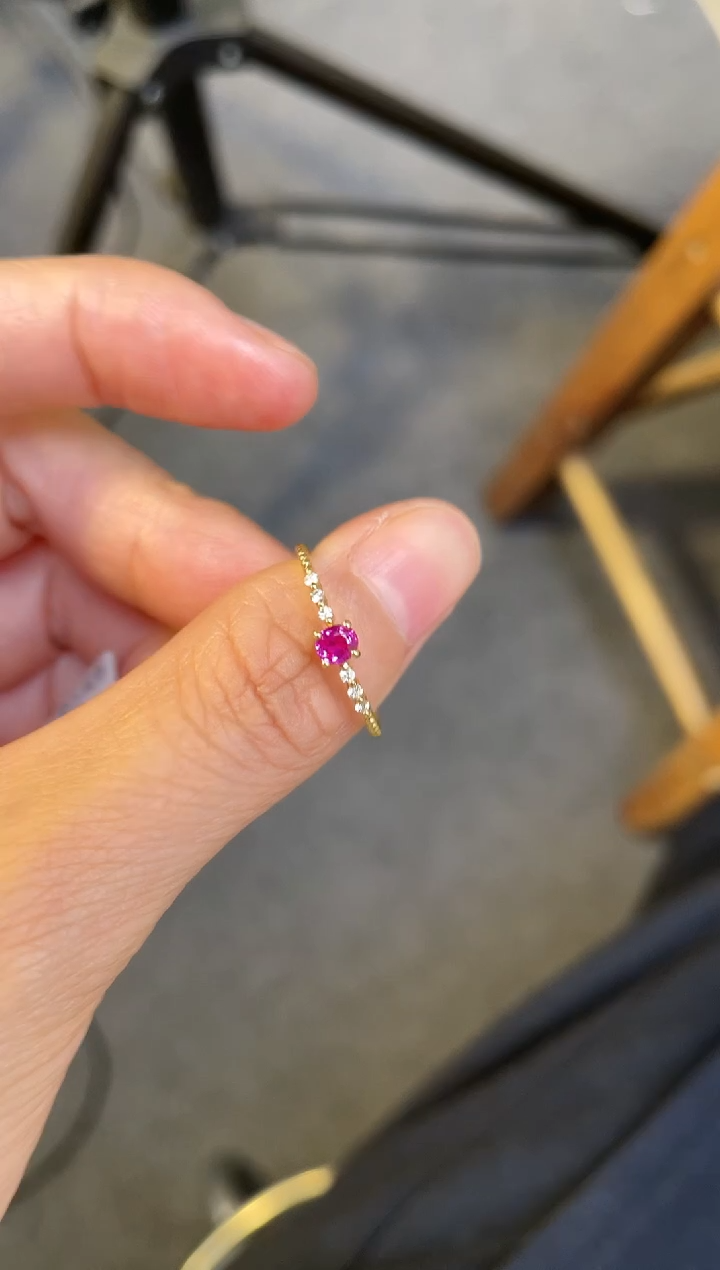 【闪购商品】红宝石戒指18K金镶嵌主石：0.24ct