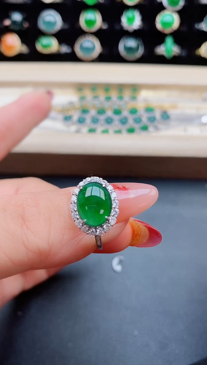 【闪购商品】翡翠戒指银S925镶嵌321321