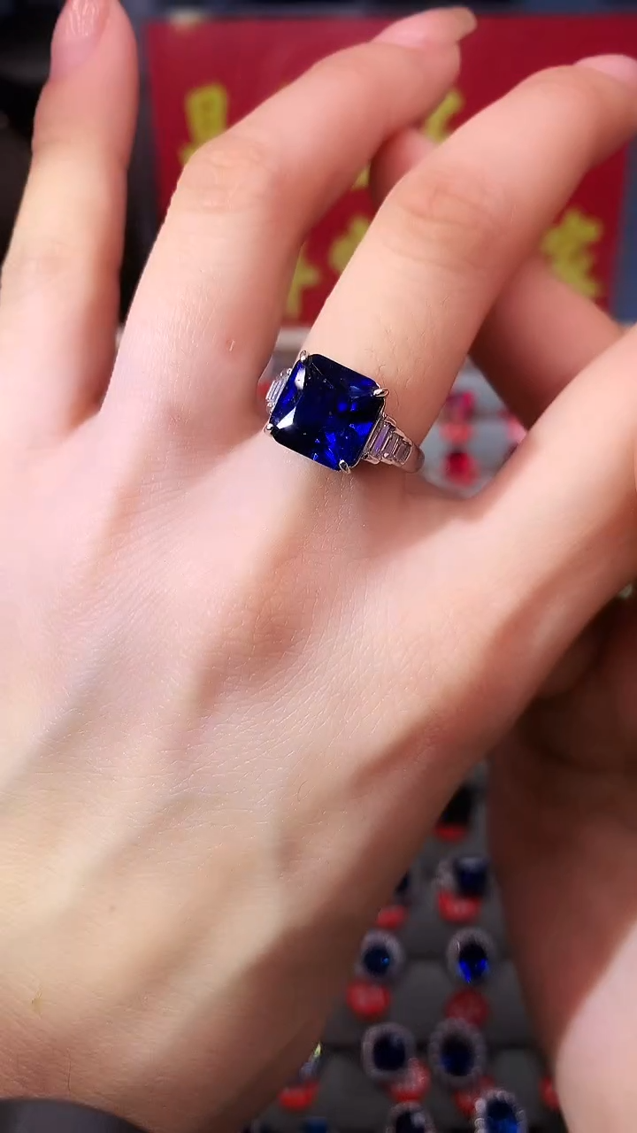【闪购商品】蓝宝石戒指银S925镶嵌111111