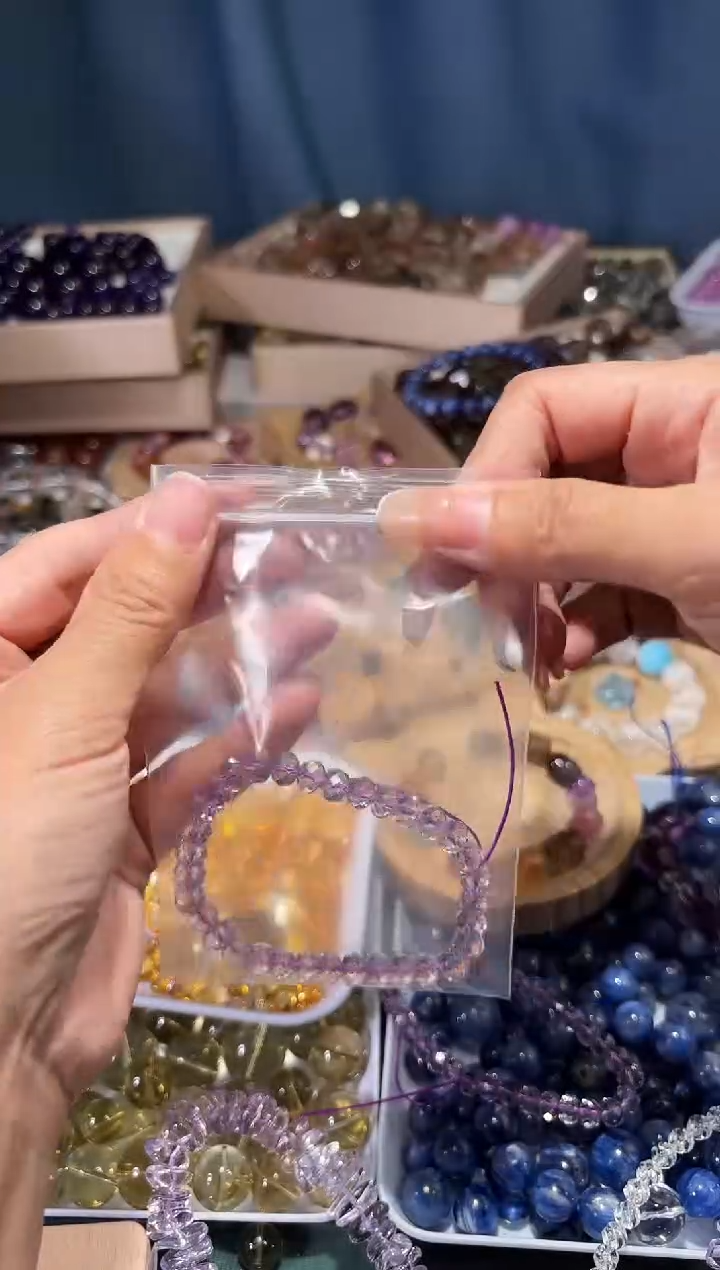未镶嵌手串水晶诸****厂H33紫水晶玻利维亚隔珠手串拍10