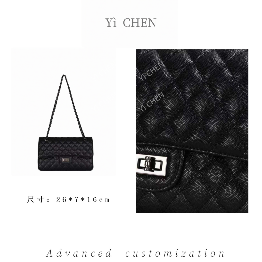 【Yì CHEN】GQ-9027-黑色 简约时尚女士新款轻奢单肩斜跨包