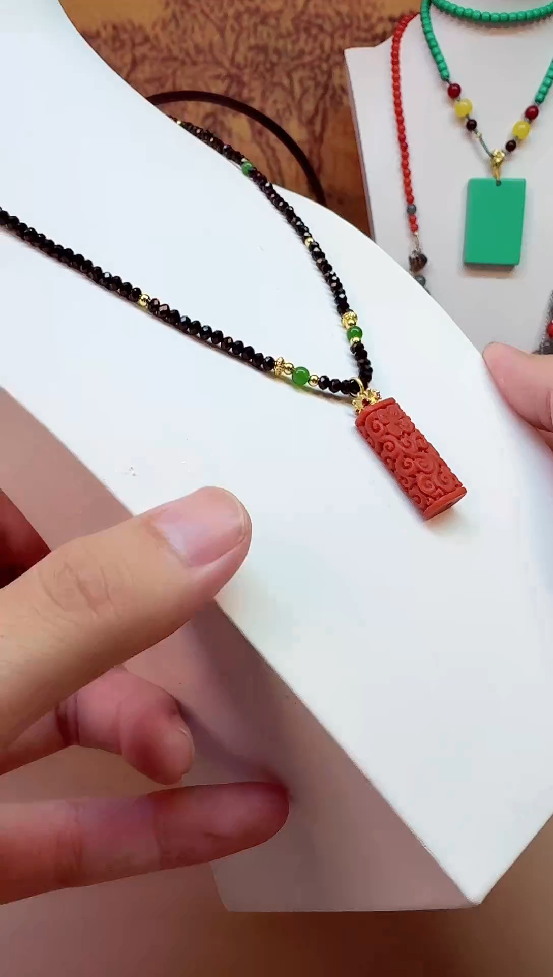 南红玛瑙14K金镶嵌颈饰X153