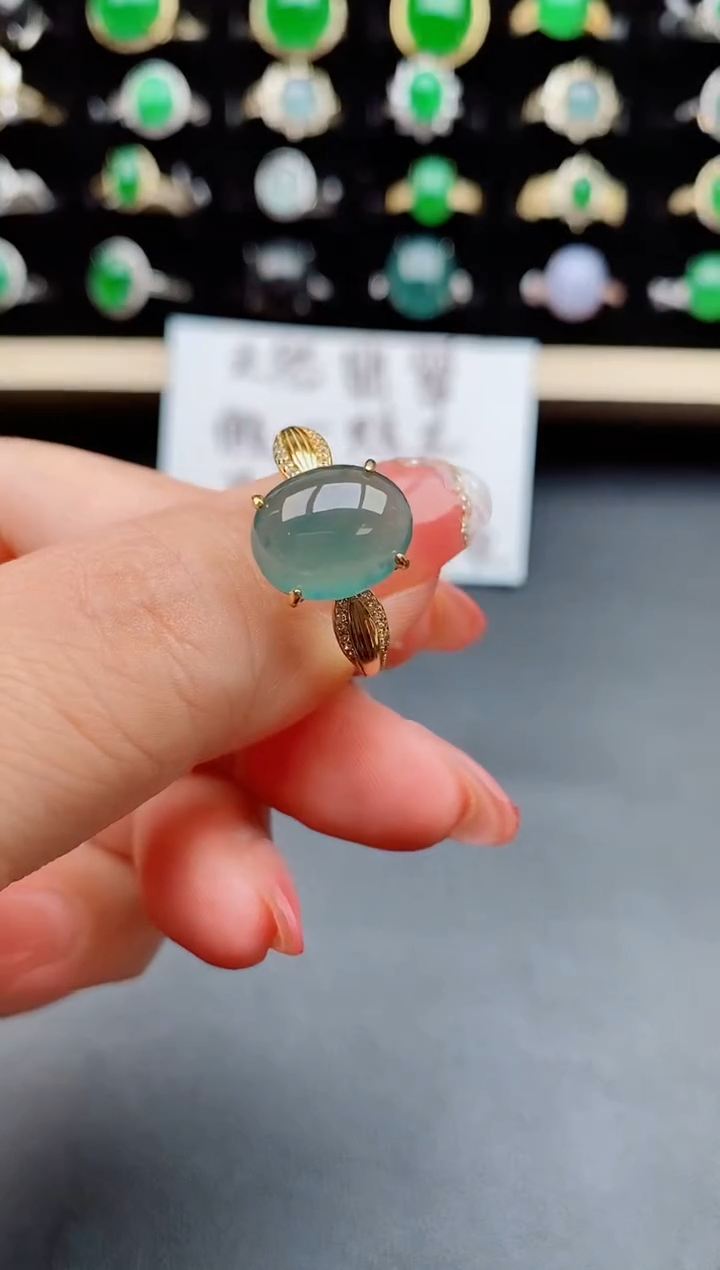 【闪购商品】翡翠戒指银S925镶嵌5080