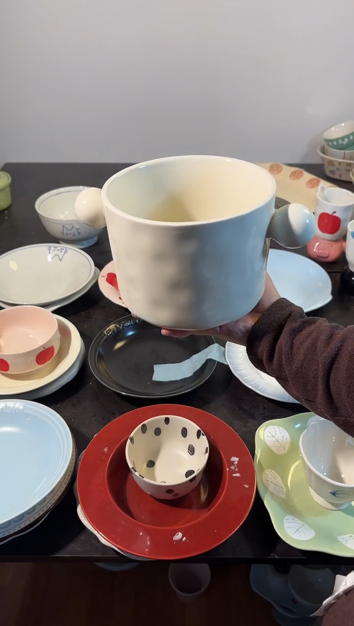 陶直播微瑕白色双耳猪油罐*1（无盖）