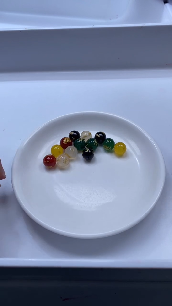 未镶嵌颈饰玛瑙/玉髓W86-五路财神10mm*1组五颗