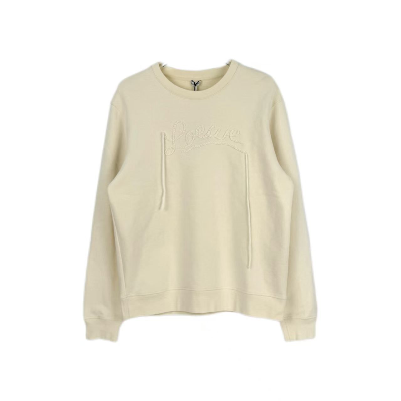 未使用 LOEWE/罗意威 汤/P255028707/米白色编织logo卫衣 M